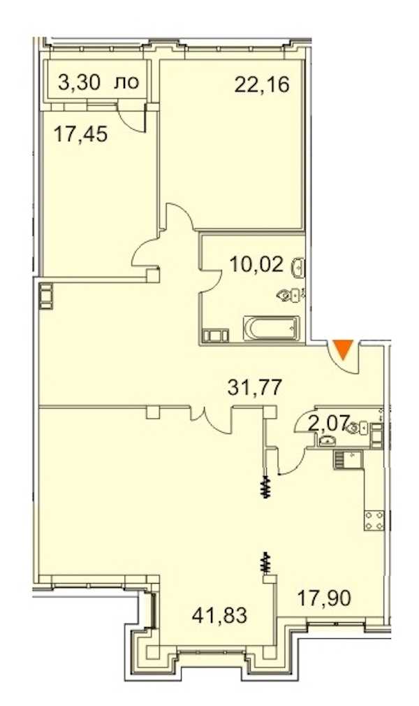 Трехкомнатная квартира в : площадь 146.9 м2 , этаж: 2 – купить в Санкт-Петербурге